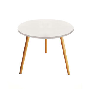 SOGA 60x60cm White Small Side Coffee Table Living Room Balcony Home D?cor Style