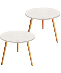 SOGA 60x60cm White Small Side Coffee Table Living Room Balcony Home D?cor Style