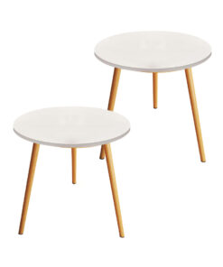 SOGA 2X 60x72cm White Small Side Coffee Table Living Room Balcony Home D?cor Style