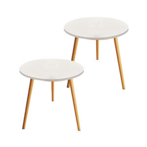 SOGA 2X 60x72cm White Small Side Coffee Table Living Room Balcony Home D?cor Style