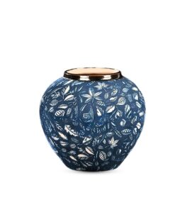 SOGA 21x22cm Blue Small Ceramic Flower Vase Elegant Living Room Home Decor