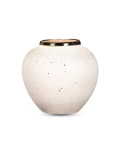 SOGA 21x22cm Plain White Small Ceramic Flower Vase Elegant Living Room Home Decor