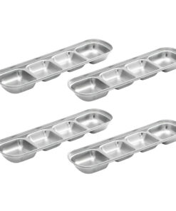 SOGA 26cm Silver Sauce Pan with four Compartments Divided Sauce Dish Kitchen Essential