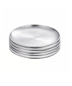 SOGA 17cm Premium Silver Grilling Plate  Durable Heat Resistant Perfect for BBQs and Outdoor Cooking Kitchen Essential