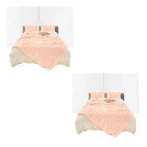 SOGA 2X 60X200cm Throw Blanket Pink Double Layer Rabbit Fur Cozy Comfort with Stylish Decor