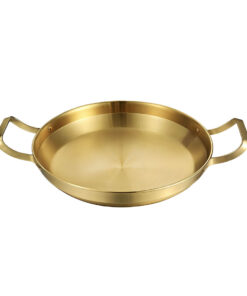 SOGA 28cm Dry Pot, Gold Plated 202 Material Stainless Steel and Kitchen Essential