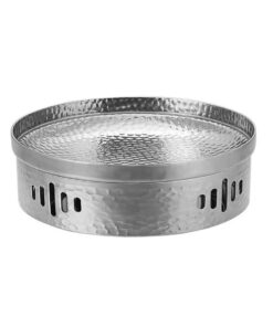 SOGA 28cm Hammered Texture Dry Pot in Natural Silver Color, a Kitchen Essential