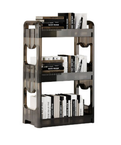 SOGA 38x24cm Clear 4 Tier Bookshelf & Cosmetic Storage Organizer Trolley Rack