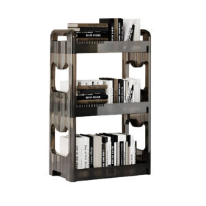 SOGA 38x24cm Clear 4 Tier Bookshelf & Cosmetic Storage Organizer Trolley Rack
