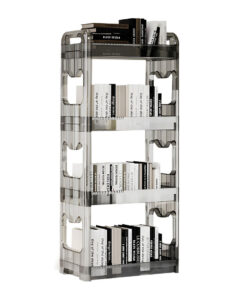 SOGA 38x24cm Clear 3 Tier Bookshelf & Cosmetic Storage Organizer Trolley Rack