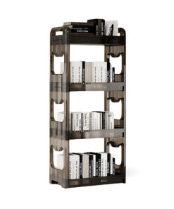 SOGA 38x24cm Black 3 Tier Bookshelf & Cosmetic Storage Organizer Trolley Rack