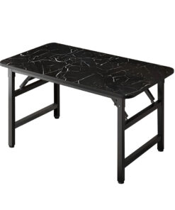 SOGA 120x60cm Black Foldable Computer Study Table Easy Assembly Desk No Chair