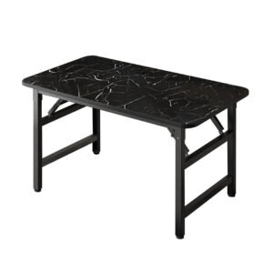 SOGA 120x60cm Black Foldable Computer Study Table Easy Assembly Desk No Chair