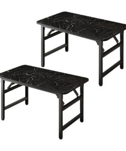 SOGA 2X 120x60x75cm Black Foldable Computer Study Table Easy Assembly Desk No Chair
