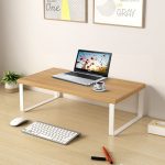 3-SOGA 40cm Wood Computer Monitor Elevated Stand Desktop Support Station Rack