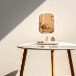 3-SOGA 26cm White Squared Smart LED Makeup Bedroom Table Vanity Mirror Tricolor w/ 5x Magnification