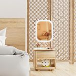 5-SOGA 26cm White Squared Smart LED Makeup Bedroom Table Vanity Mirror Tricolor  w/ 5x Magnification