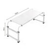 5-SOGA 120x45cm White Cross Bed Movable Desk Table w/ Adjustable Length & Height