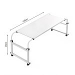 5-SOGA 120x45cm White Cross Bed Movable Desk Table w/ Adjustable Length & Height