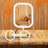6-SOGA 26cm White Squared Smart LED Makeup Bedroom Table Vanity Mirror Tricolor  w/ 5x Magnification