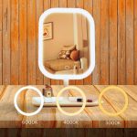 6-SOGA 26cm White Squared Smart LED Makeup Bedroom Table Vanity Mirror Tricolor  w/ 5x Magnification