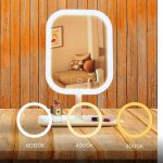 6-SOGA 26cm White Squared Smart LED Makeup Bedroom Table Vanity Mirror Tricolor w/ 5x Magnification