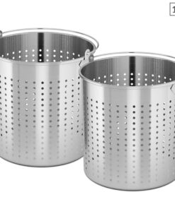 SOGA 2X 12L 18/10 Stainless Steel Perforated Stockpot Basket Pasta Strainer with Handle