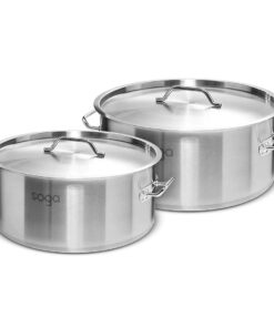 SOGA Stock Pot 9L 23L Top Grade Thick Stainless Steel Stockpot 18/10