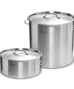 SOGA 23L Wide Stock Pot  and 71L Tall Top Grade Thick Stainless Steel Stockpot 18/10