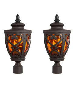 SOGA 2X 50.8cm Elegant Vintage Lamp Post Light Aluminium & Glass Lantern
