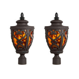 SOGA 2X 50.8cm Elegant Vintage Lamp Post Light Aluminium & Glass Lantern