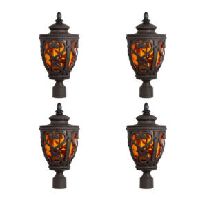 SOGA 4X 50.8cm Elegant Vintage Lamp Post Light Aluminium & Glass Lantern