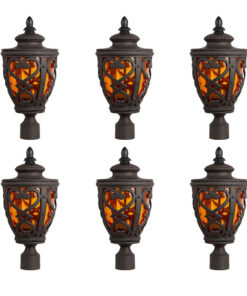 SOGA 6X SOGA 50.8cm Elegant Vintage Lamp Post Light Aluminium & Glass Lantern