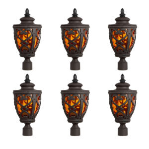 SOGA 6X SOGA 50.8cm Elegant Vintage Lamp Post Light Aluminium & Glass Lantern