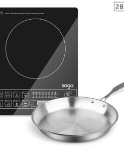 SOGA Electric Smart Induction Cooktop and 28cm Stainless Steel Fry Pan Cooking Frying Pan