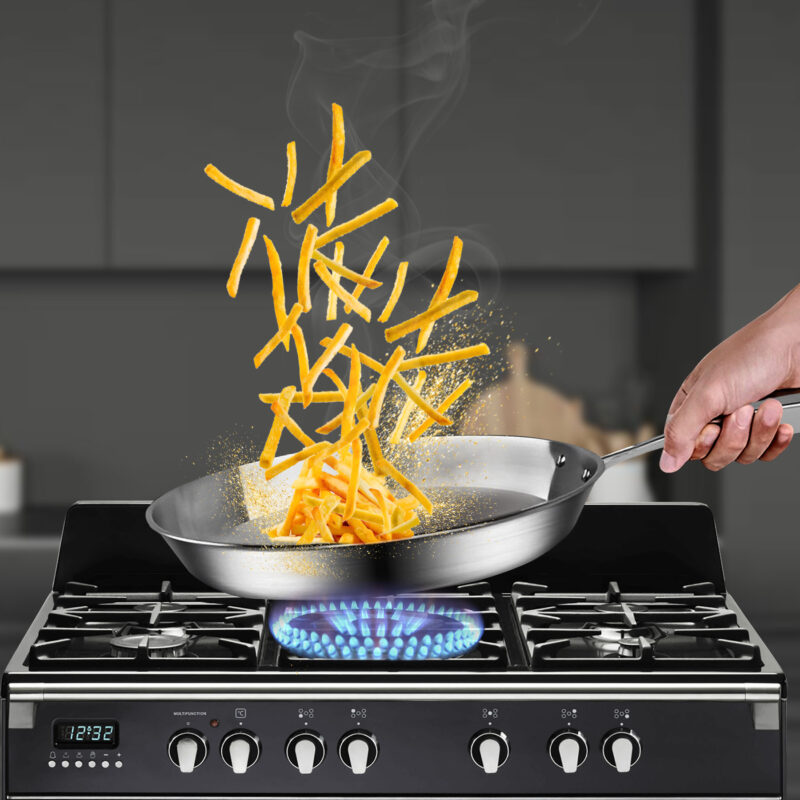 SOGA Stainless Steel Fry Pan 20cm 28cm Frying Pan Top Grade Induction Cooking - Image 3