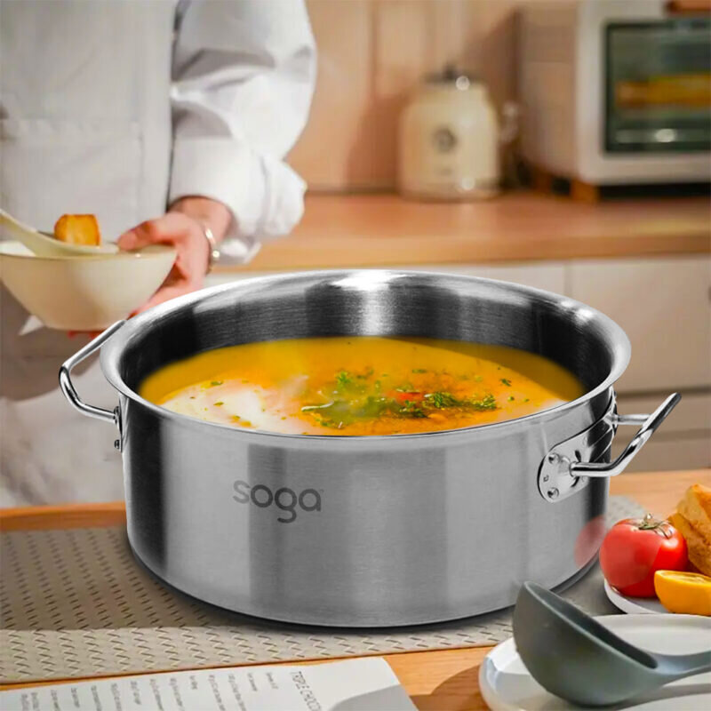 SOGA Stock Pot 9L 23L Top Grade Thick Stainless Steel Stockpot 18/10 - Image 3