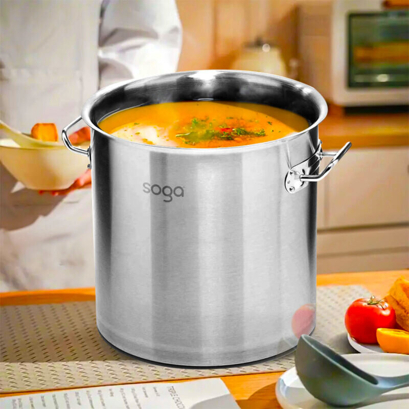 SOGA Stock Pot 225L Top Grade Thick Stainless Steel Stockpot 18/10 Without Lid - Image 3