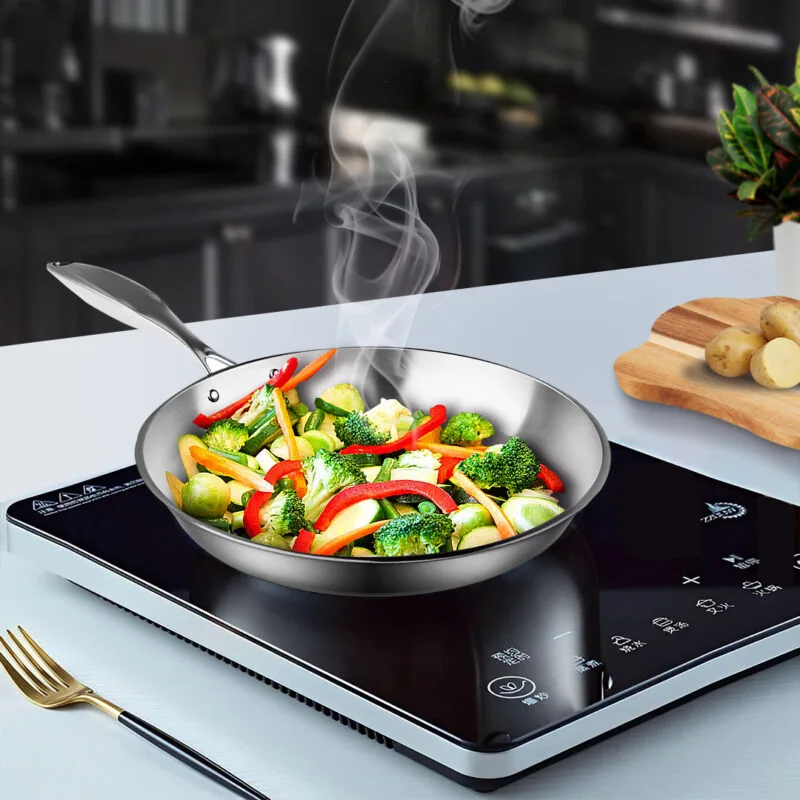 SOGA Stainless Steel Fry Pan 20cm 28cm Frying Pan Top Grade Induction Cooking - Image 4