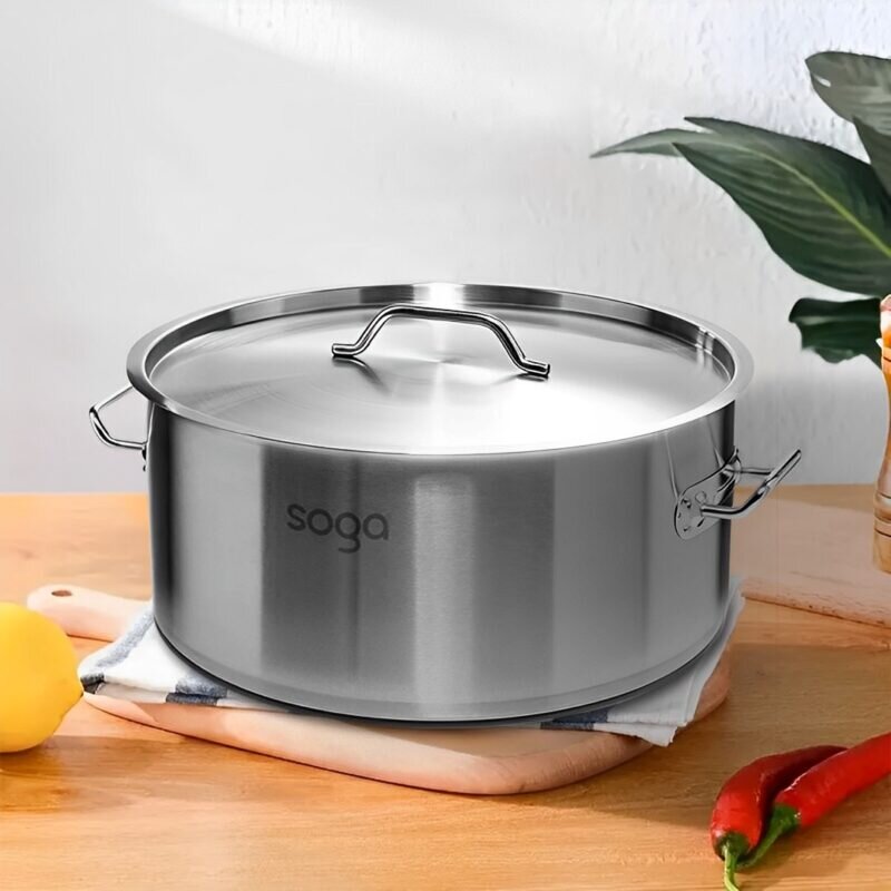 SOGA Stock Pot 9L 23L Top Grade Thick Stainless Steel Stockpot 18/10 - Image 4