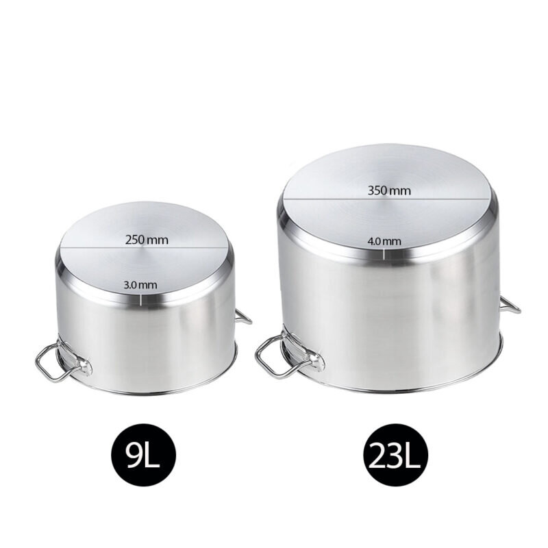 SOGA Stock Pot 9L 23L Top Grade Thick Stainless Steel Stockpot 18/10 - Image 6