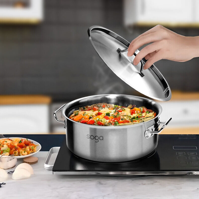 SOGA Stock Pot 9L 23L Top Grade Thick Stainless Steel Stockpot 18/10 - Image 9
