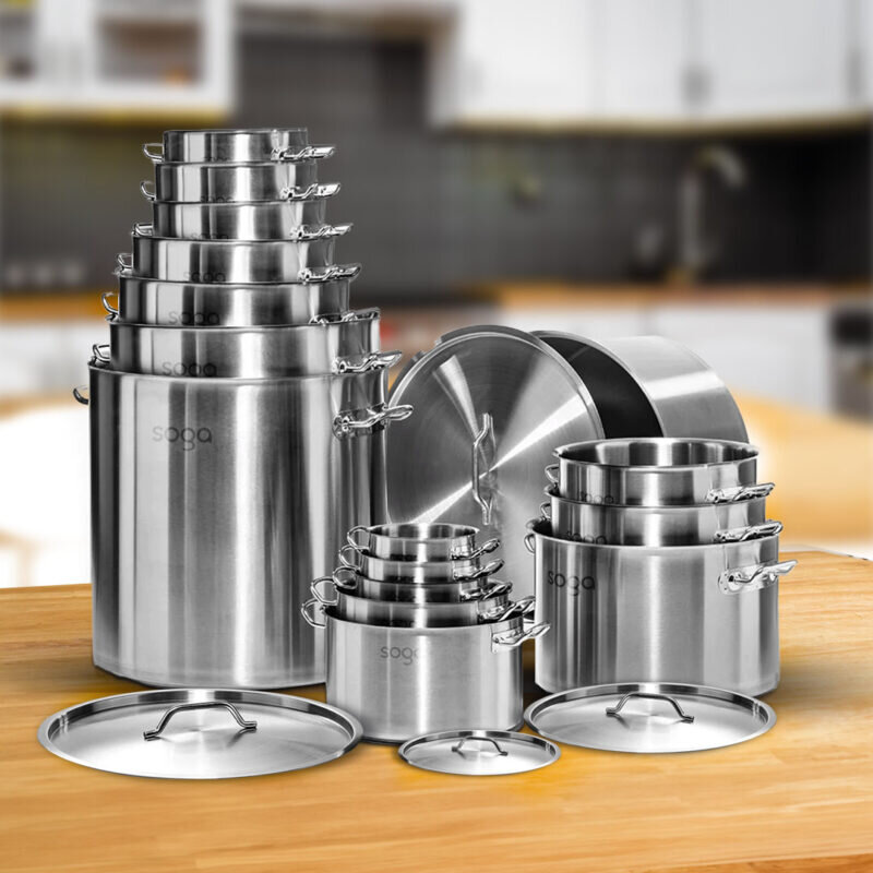 SOGA Stock Pot 9L 23L Top Grade Thick Stainless Steel Stockpot 18/10 - Image 10
