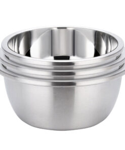 SOGA 3Pcs Deepen Polished Stainless Steel Stackable Baking Washing Mixing Bowls Set Food Storage Basin
