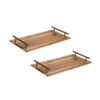 1-SOGA 2X 30cm Brown Rectangle Wooden Acacia Food Serving Tray Charcuterie Board Centerpiece  Home Decor
