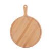 1-SOGA 9 inch Blonde Round Premium Wooden Serving Tray Board Paddle with Handle Home Decor
