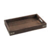 1-SOGA Small Walnut Brown Rectangle Wooden Tray Breakfast Dinner Serving Board Tea Set Holder Kitchen Home Decor