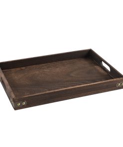1-SOGA Large Walnut Rectangle Wooden Tray Breakfast Dinner Serving Board Tea Set Holder Kitchen Home Decor