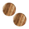 1-SOGA 2X 25cm Brown Round Wooden Centerpiece Serving Tray Board Home Decor