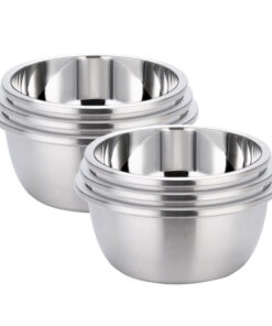 SOGA 2X 3Pcs Deepen Polished Stainless Steel Stackable Baking Washing Mixing Bowls Set Food Storage Basin